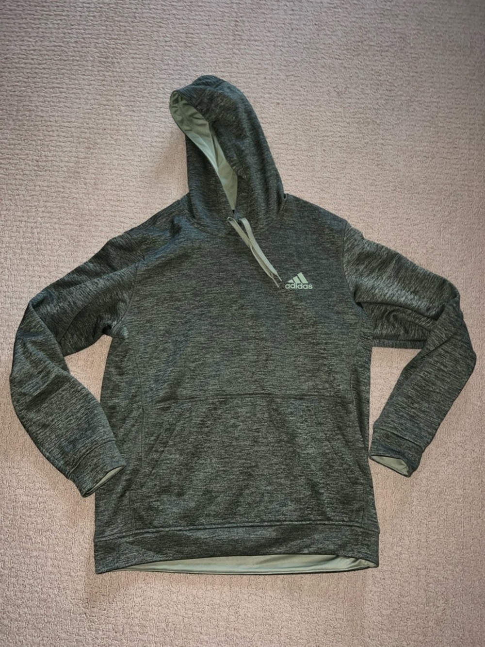 adidas Men's Dark Gray Marled Hooded Pullover